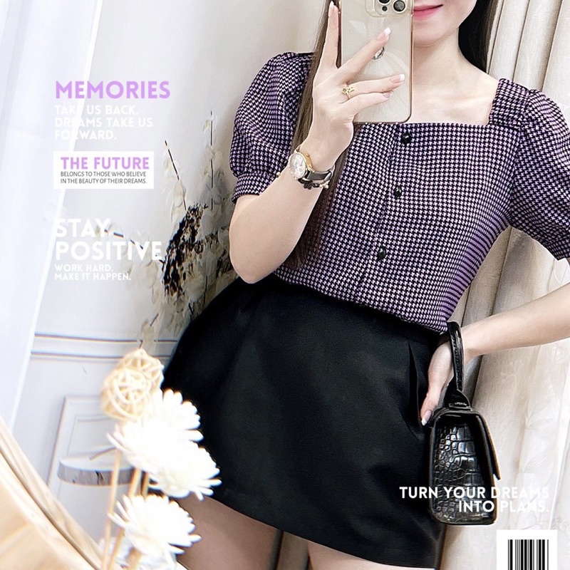 Áo kiểu công sở nữ tính sang chảnh chất liệu mềm đẹp mặc mát vào mùa hè dễ phối đồ GEM.VN | BigBuy360 - bigbuy360.vn