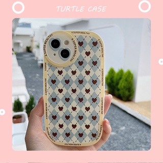 Ốp lưng iphone ốp Điện Thoại Họa Tiết Trái Tim / Kẻ Ô Chống Sốc / Va Đập Cho iPhone 14 13 12 11 PROMAX XS XR XSMAX SE2020 6 7 8PLUS