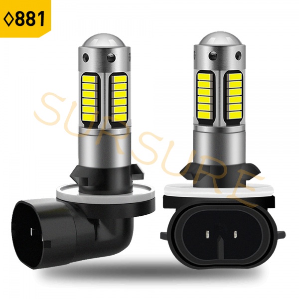 Set 2 Đèn Pha LED Sương Mù Ánh Sáng Trắng H27 881 880 DC12V 1200LM 6000K Dành Cho Ô Tô