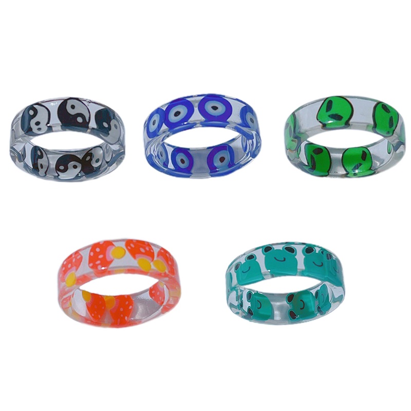 San * Nhẫn Resin Hình Động Vật Hoạt Hình Sáng Tạo Cho Tiệc Khiêu Vũ Ins f