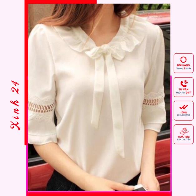 Áo kiểu nữ tay phối ren phong cách Hàn Quốc thời trang cho nữ | BigBuy360 - bigbuy360.vn