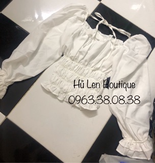 ÁO CROPTOP CỔ U CỘT NƠ (KÈM VIDEO HÌNH THẬT)