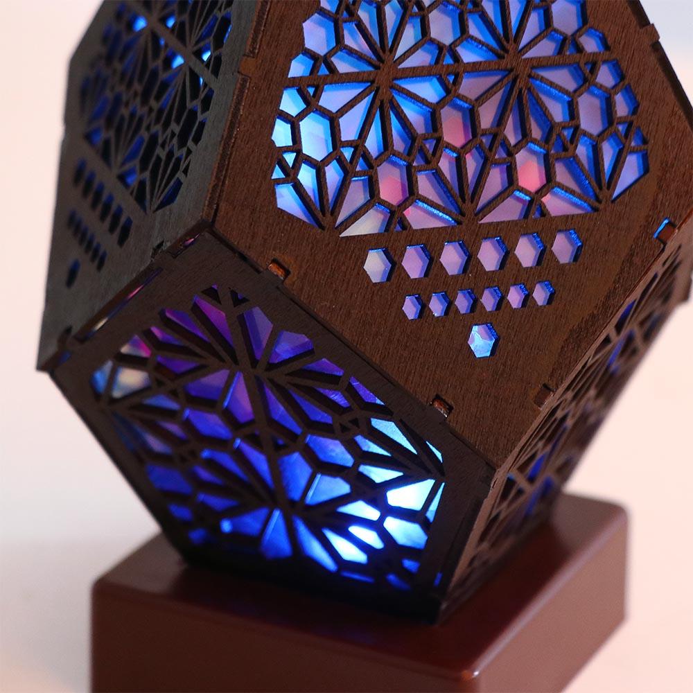 Đèn Led Chiếu WMES15H Bằng Gỗ Và Nhựa Phong Cách Bohemian