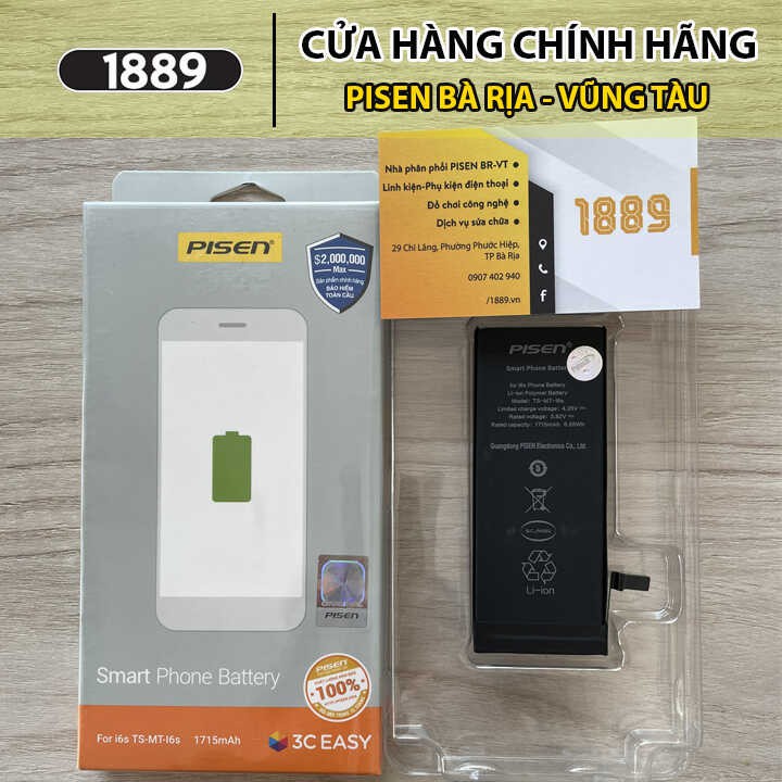 PIN PISEN IPHONE DUNG LƯỢNG CHUẨN CHO IPHONE 5S/6/ 6S/ 6 PLUS/ 6S PLUS/ 7/ 7 PLUS/ 8/ 8 PLUS - XS MAX -  HÀNG CHÍNH HÃNG