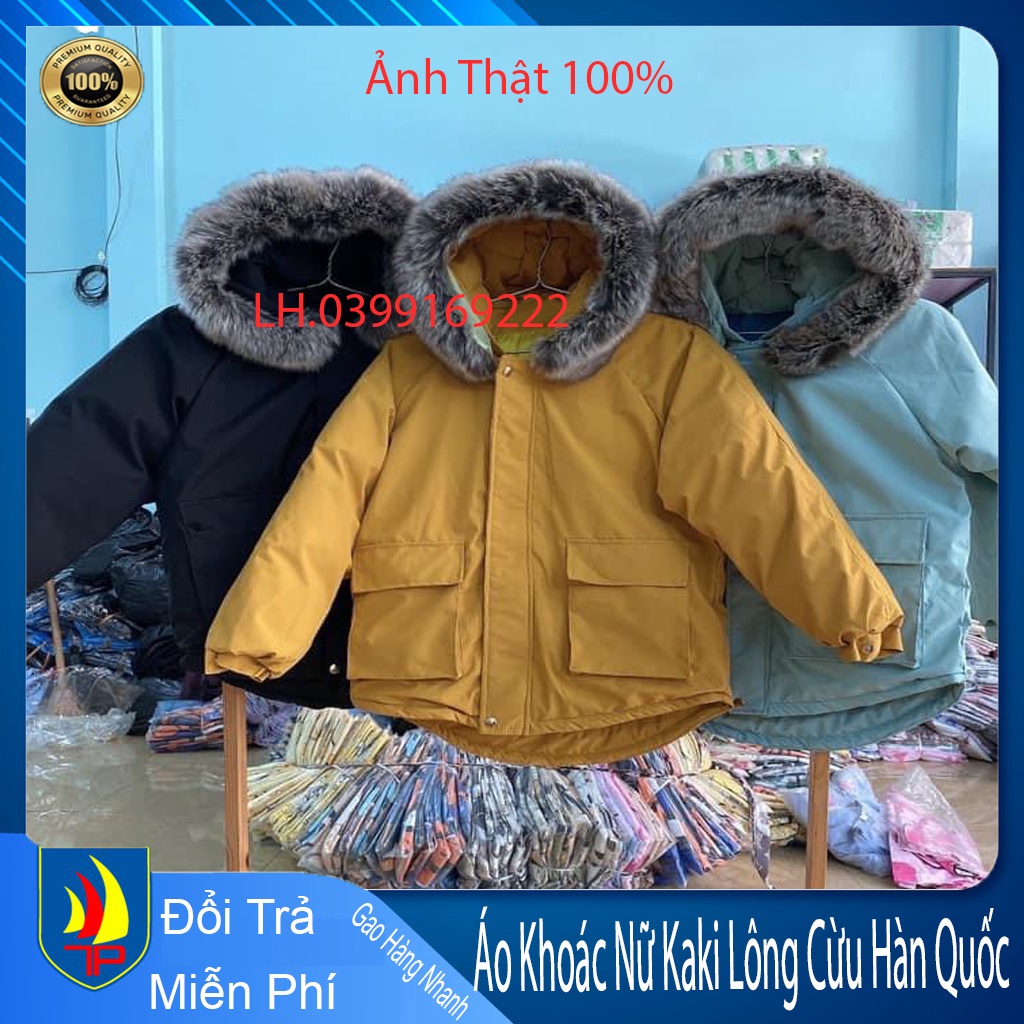 Áo Khoác Nữ  Hàn Quốc 3 Lớp dưới 70kg -Dày Mũ Lông Xù Dáng 00145