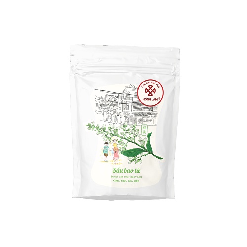 Ô mai (xí muội) sấu bao tử Hồng Lam túi zip (100gr). Có vị chua, cay, giòn đậm đà