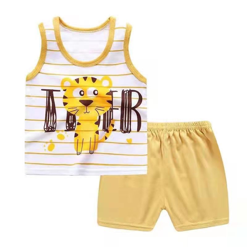 [ Hàng QC ] Bộ Ba Lỗ Cotton Họa Tiết Đáng Yêu Cho Bé Trai Bé Gái KIDS21001