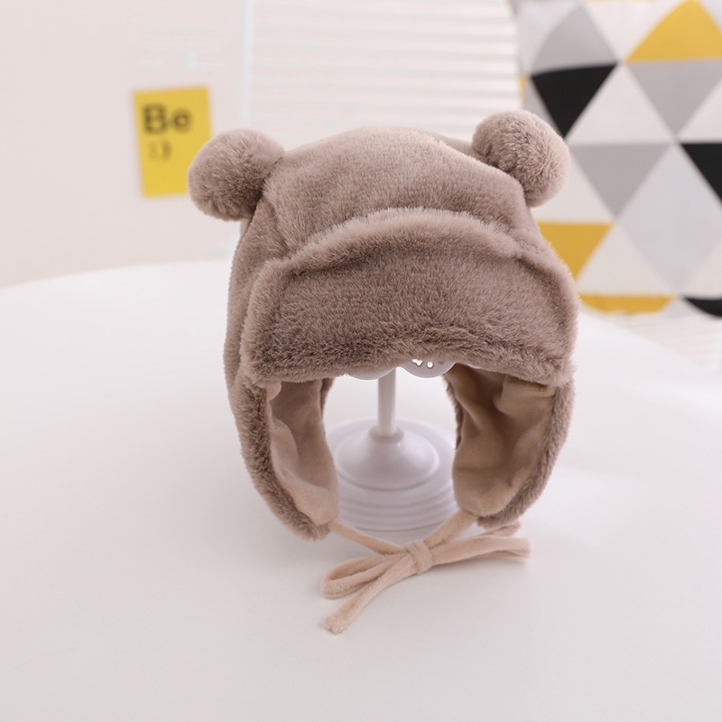 Mũ Cotton Mềm Mại Màu Trơn Đính Quả Bông Dễ Thương Cho Bé