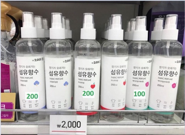 Xịt thơm quần áo Fabric body 250ml hàn quốc mua sale chuẩn auth 3 mùi