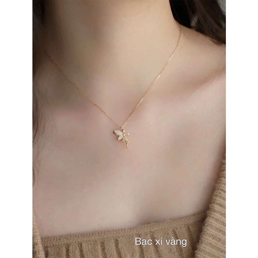 Dây chuyền nữ bạc thật chuẩn mẫu thiên thần 2 cánh hàng đẹp LINH MIU SILVER