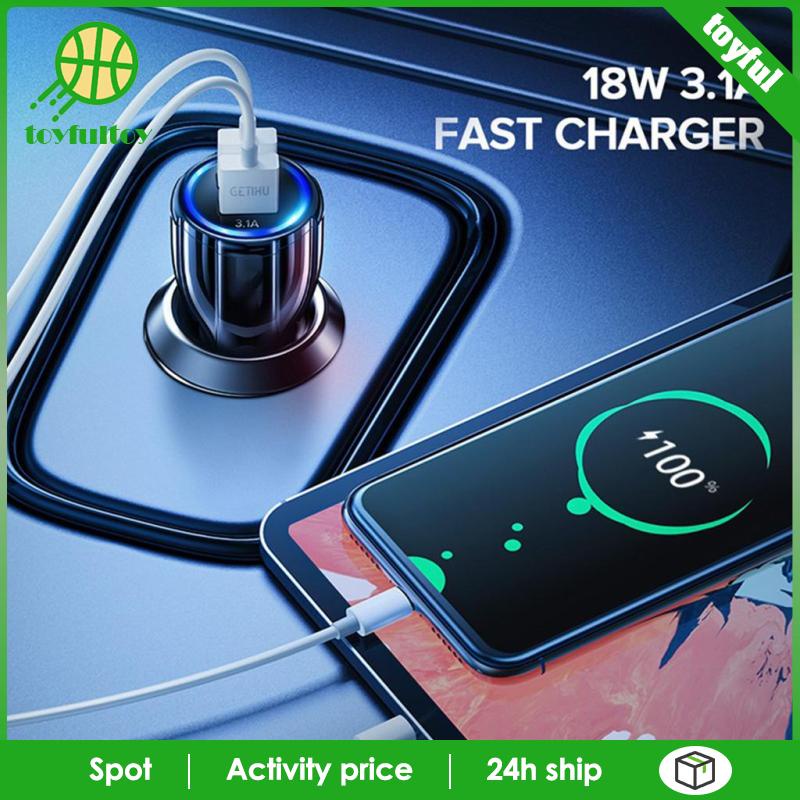 Cục Sạc USB Kép 5V 3.1A Màu Đen Chuyên Dụng Cho Xe Hơi Xe Máy