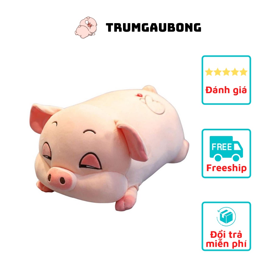 Gấu Bông Gối Ôm Heo Phê Cần, Heo Mắt Híp Lợn Ngủ Đờ Đẫn,Thú Nhồi Bông Heo Béo Ú Đáng Yêu Ngộ Nghĩnh Kích Thước 35-110cm