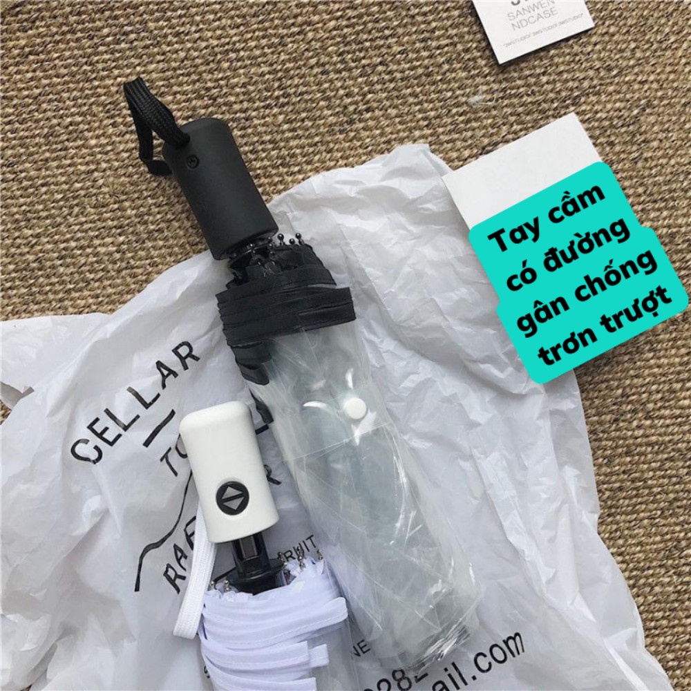 Dù Gấp Gọn Ô Che Mưa Trong Suốt Chụp Ảnh Nút Bấm Tự Động Chống Thấm Dù Che Mưa Toki