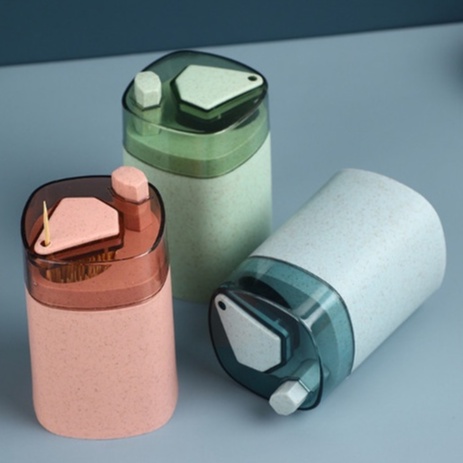 Hộp Đựng Tăm Lúa Mạch Thông Minh Có Nút Bấm Tự Động