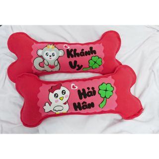 Bộ hai gối ôm hình khúc xương gà và khỉ con