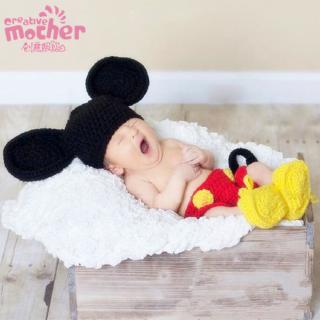 Set Mũ Tai Chuột Mickey + Quần Len Cho Bé Trai Và Bé Gái