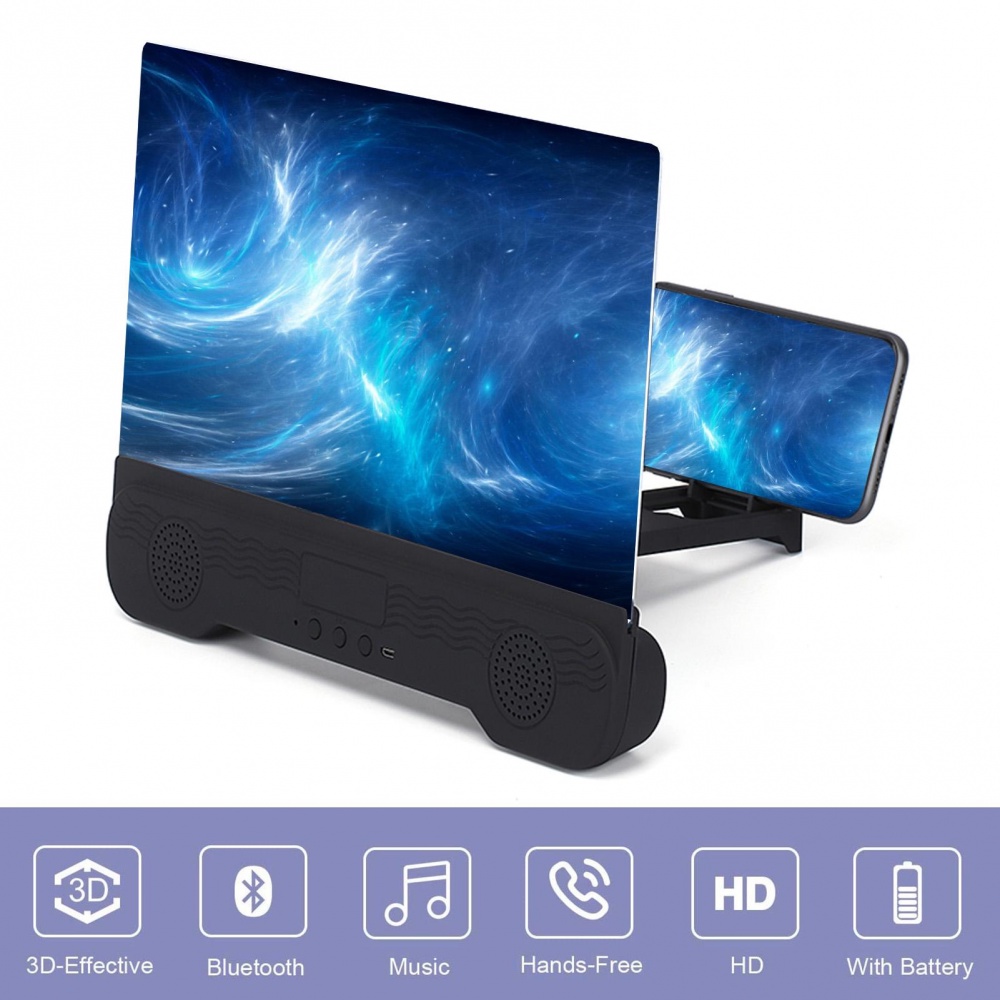 Kính Phóng Đại Màn Hình Điện Thoại 14 Inch 3d Hd Bluetooth Có Giá Đỡ