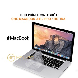 Phủ phím Macbook Air, Macbook Pro, Macbook Retina trong suốt TPU cao cấp chống nước, bụi bẩn - Phủ phím Macbook