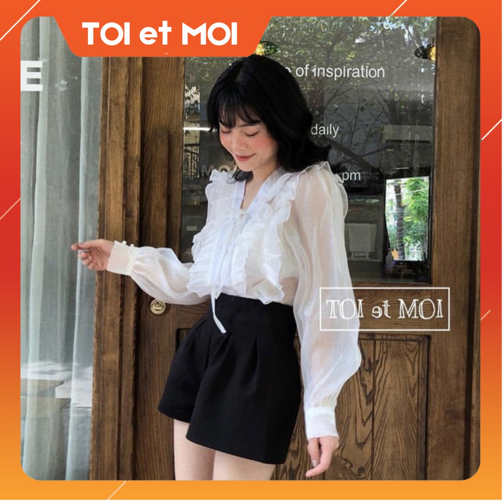 ÁO SƠ MI TƠ TRẮNG BỒNG_TOI et MOI (100% ẢNH THẬT)
