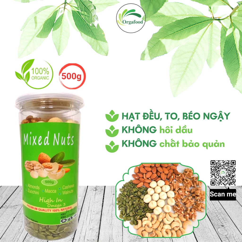 Hạt dinh dưỡng mix giảm cân 5 loại hạt orgafood các loại hạt mix nuts ngũ cốc cho bà bầu