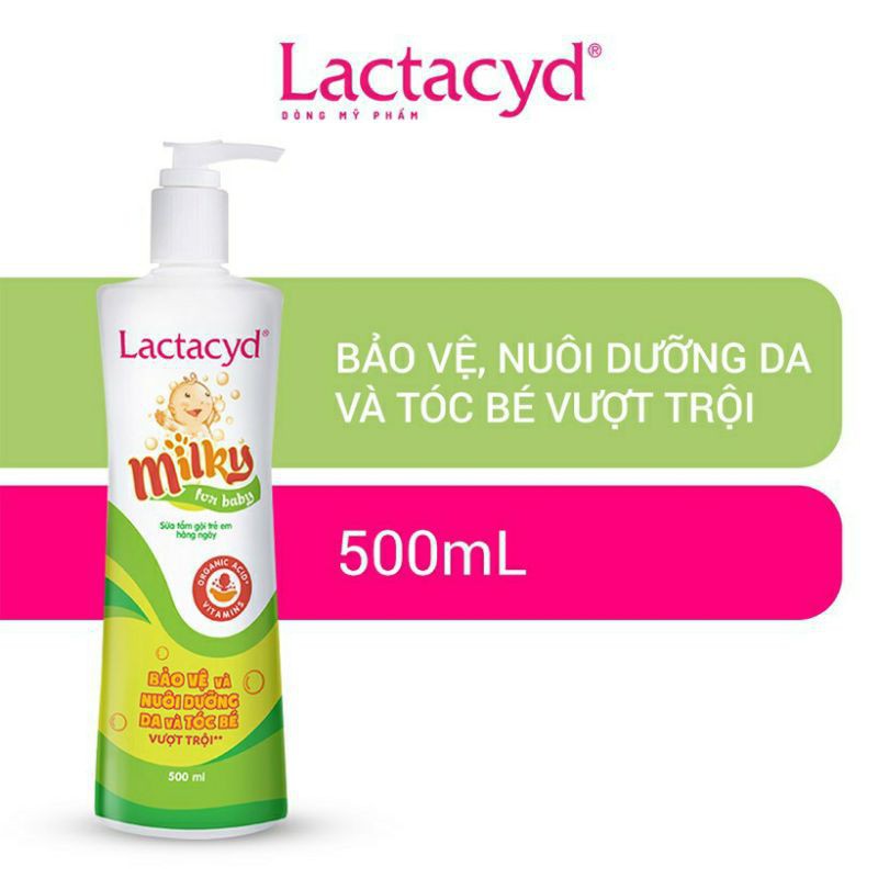 Sữa tắm gội trẻ em Lactacyd Milky