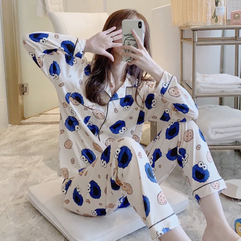 Đồ Bộ Mặc Nhà Pijama tay dài chất vải cotton co dãn, có size từ 40-75kg