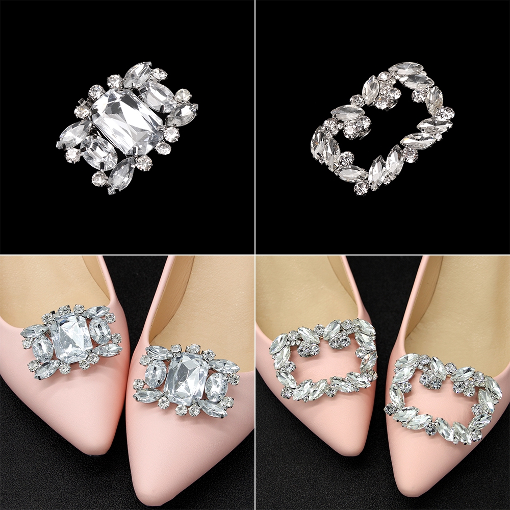 Kẹp giày hình vuông thời trang đám cưới cho cô dâu