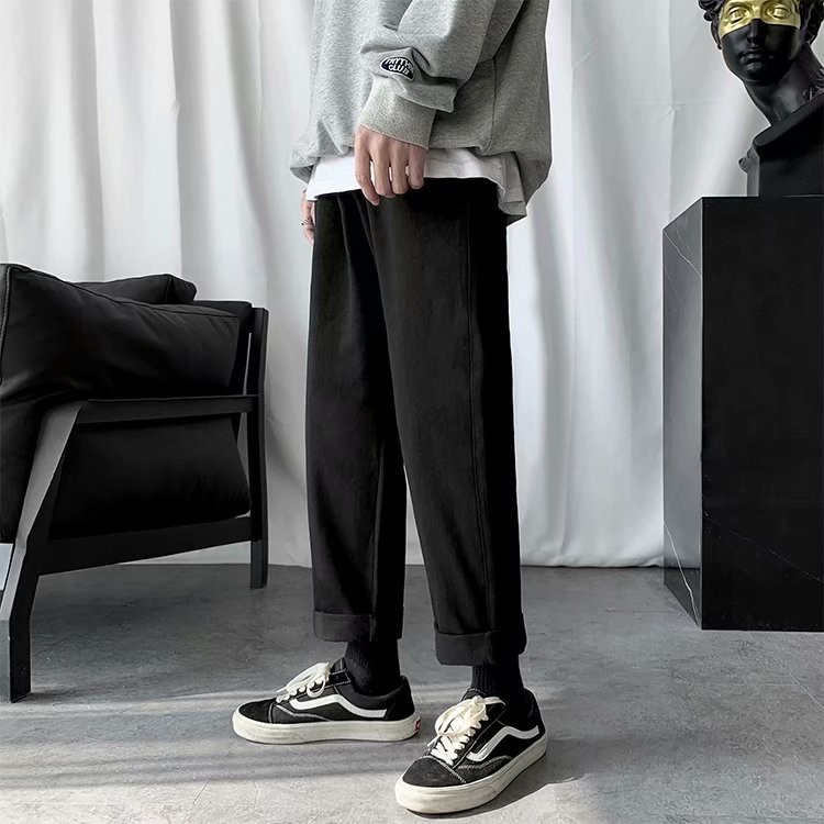 Quần ống rộng kiểu dáng đơn giản màu trơn trẻ trung năng động cho nam