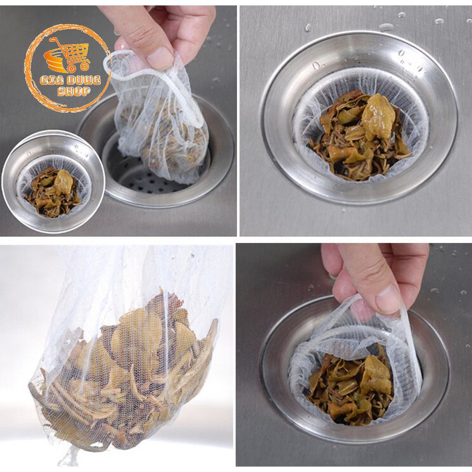 Combo 100 Túi Lưới Lọc Rác Bồn Rửa Chén Bát