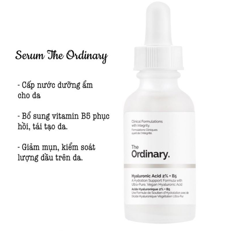 Serum cấp nước The Ordinary Hyaluronic Acid 2% + B5