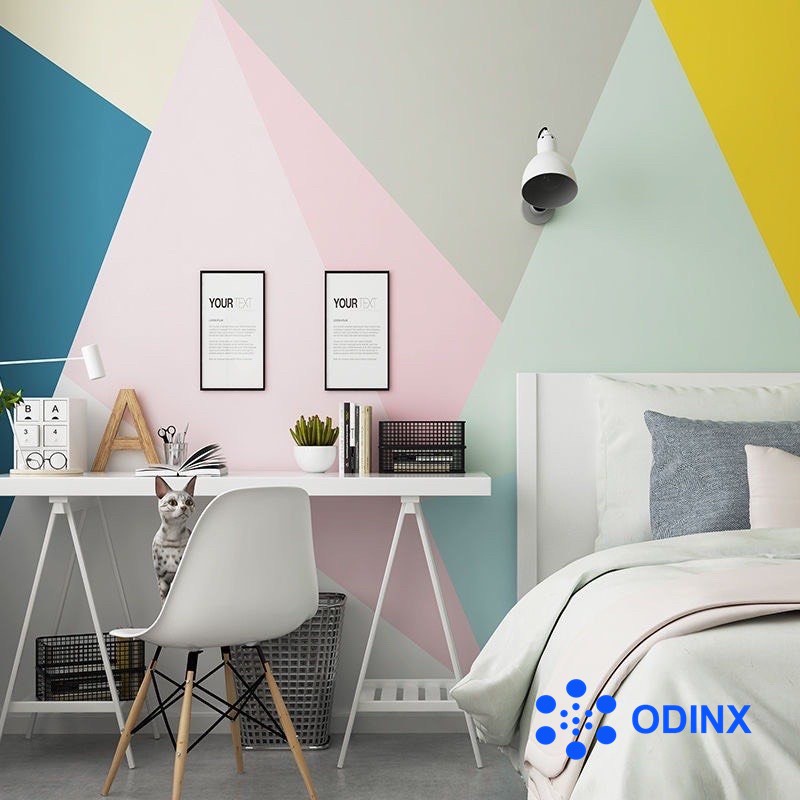 10m Giấy dán tường một màu  - 10m decal dán tường màu trơn có keo sẵn thời thượng ODINX