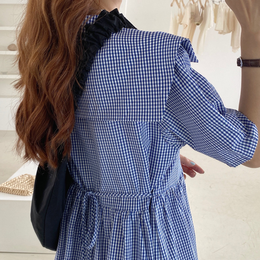 Đầm Thời Trang Tay Ngắn Họa Tiết Kẻ Sọc Thanh Lịch 41399 | BigBuy360 - bigbuy360.vn