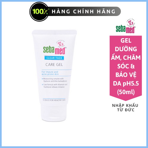 Gel Dưỡng Ẩm Chăm Sóc Và Bảo Vệ Da pH 5.5 Sebamed Clear Face Care Gel (50ml)