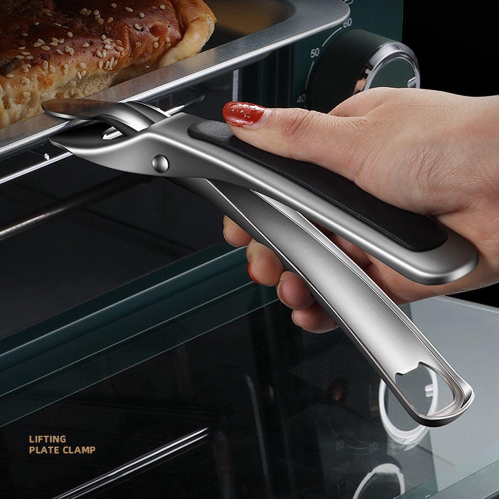 Kẹp Tô Bằng Thép Không Gỉ Tay Cầm Mềm Chống Bỏng Cho Nồi Chiên Không Dầu
