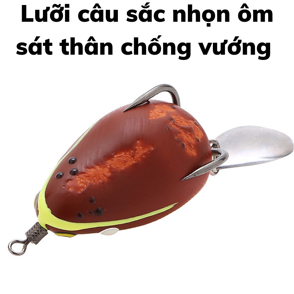 Nhái hơi câu lure V1 Bull nặng 7g có thìa, nhái giả frog toon thái lan mồi câu cá lóc cá chuối cá tràu nhạy nhất