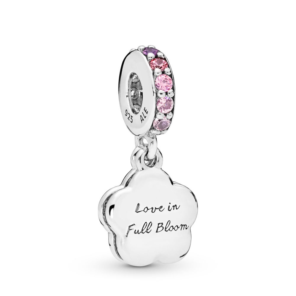 Mặt Dây Chuyền Bạc 925 Hình Hoa Anh Đào Đính Đá Thời Trang Cho Nữ