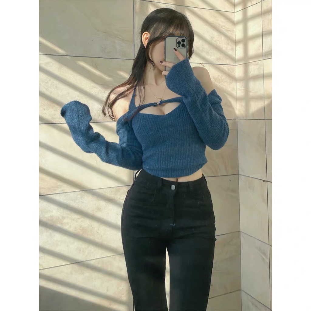 Áo yếm kèm khoác vải thun gân hot hit