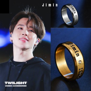 Nhẫn Jimin BTS Titan không gỉ Twilight Unisex Accessories