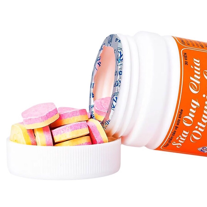 Kẹo ngậm Sữa ong chúa Vitamin C giúp tăng đề kháng, phục hồi sức khỏe, an toàn cho trẻ em, người lớn