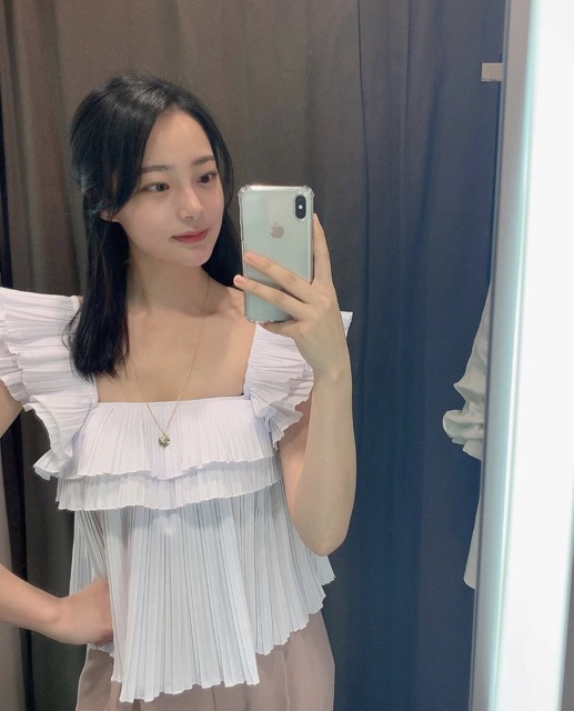 Áo phối bèo xếp pli zara auth vợt sale