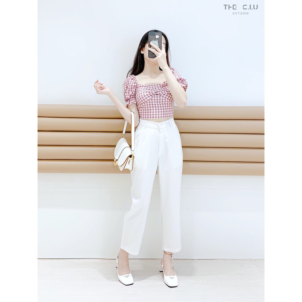 Áo kiểu crop phối nơ THE CIU - Naomi Top