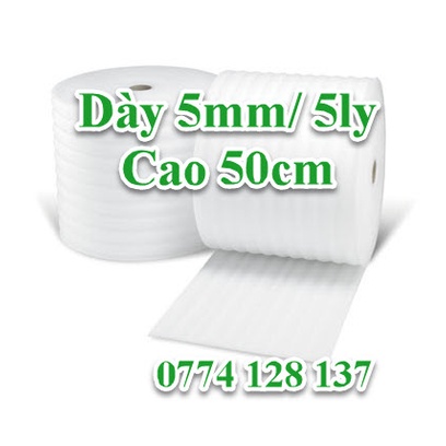 Cuộn Mút PE Foam Dày 5mm/ 5ly Cao 50cm