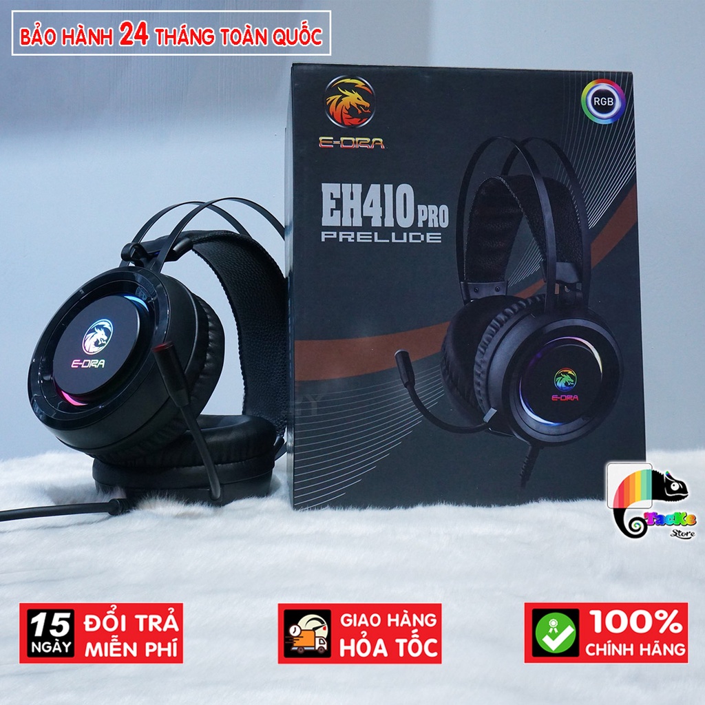 Tai nghe gaming E-dra EH410 Pro Led RGB có míc, âm thanh 7.1 I Bảo hành 24 tháng toàn quốc I Edra EH 410 Pro