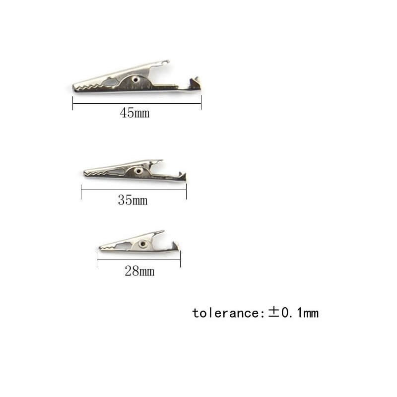 Bộ 20 kẹp cá sấu 28MM/35MM/45MM 2 màu đỏ đen
