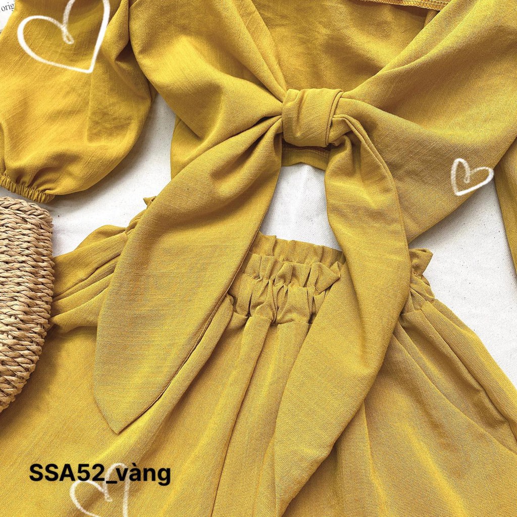 (MẪU MỚI-FREESHIP) SET QUẦN SHORT ÁO CROPTOP THẮT NƠ NGỰC ❤️CHIBEST_SSA52