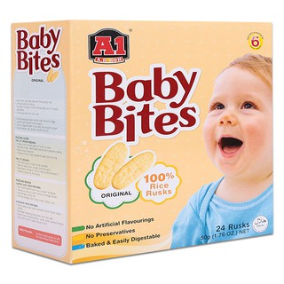 Bánh Gạo Ăn Dặm Cho Bé Baby Bites Vị Truyền Thống Hiệu A1 (hộp 50g)