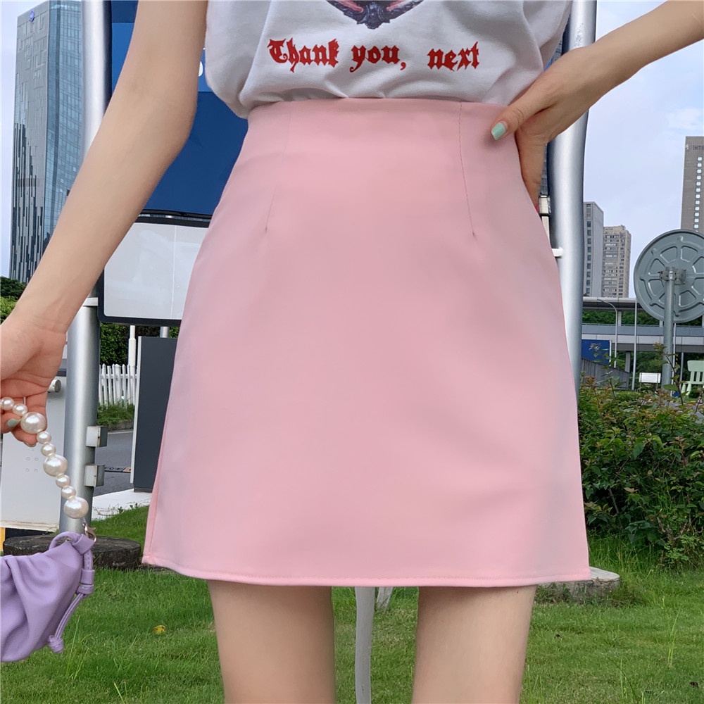Chân Váy Chữ A Lưng Cao Màu Sắc Xinh Xắn Cho Nữ