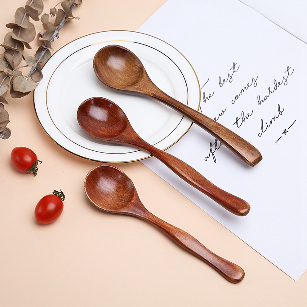 Muỗng cà phê cán dài bằng gỗ tiện dụng thân thiện với môi trường