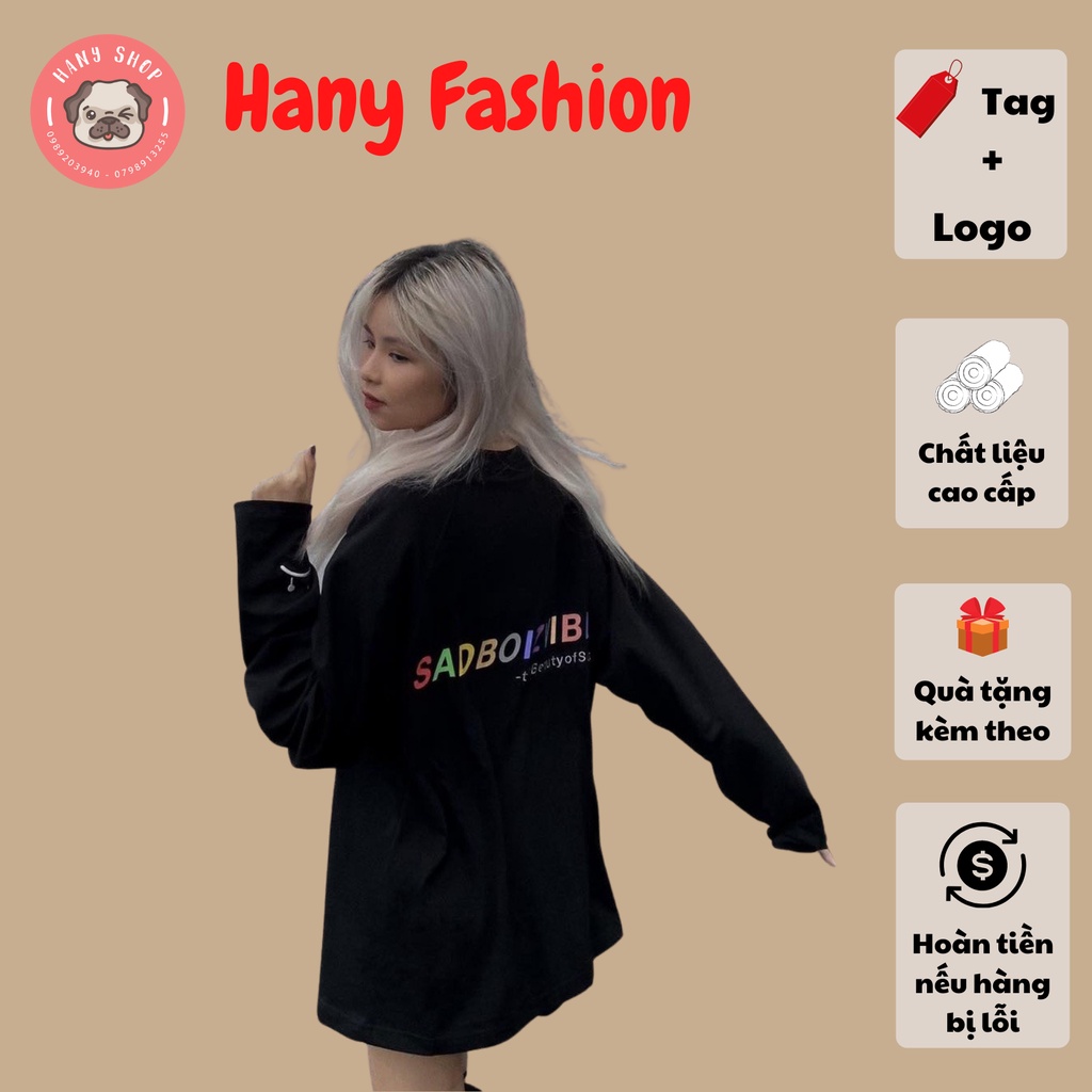 Áo thun tay dài Sadboiz Sadboizvibes đầy đủ tem cổ tag tay AL155 Hany shop
