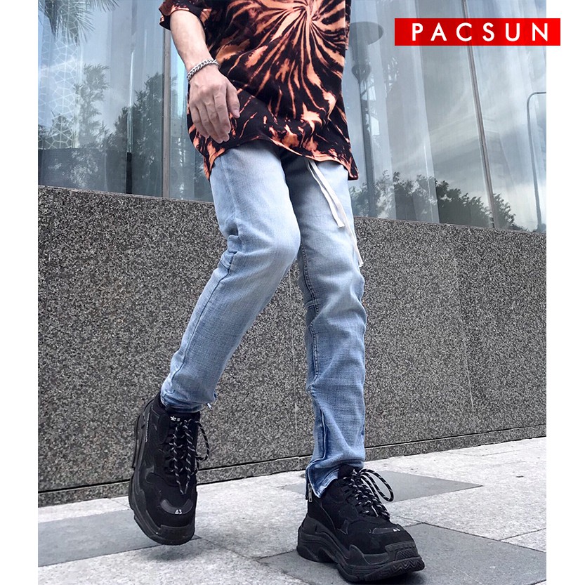 QUẦN JEAN NAM ZIPPER PACSUN XANH TRƠN